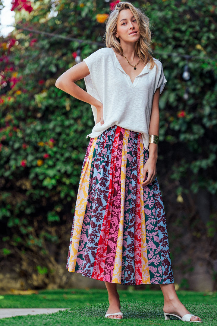 drape knit v neck top - white (additional view)