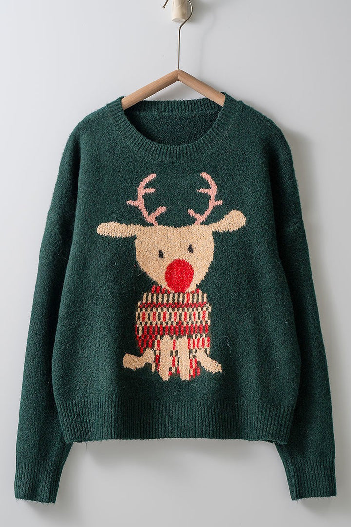 rudolph crewneck knit sweater - h green