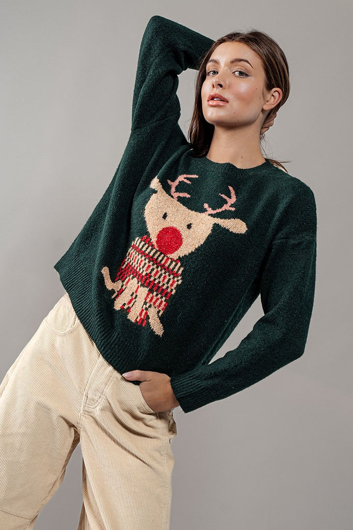 rudolph crewneck knit sweater - h green (additional view)