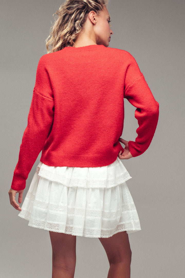 rudolph crewneck knit sweater - red (additional view)