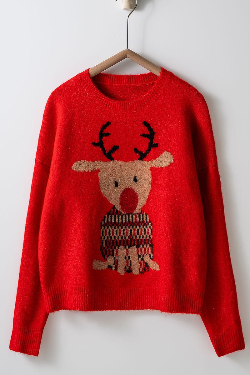 rudolph crewneck knit sweater - red (additional view)