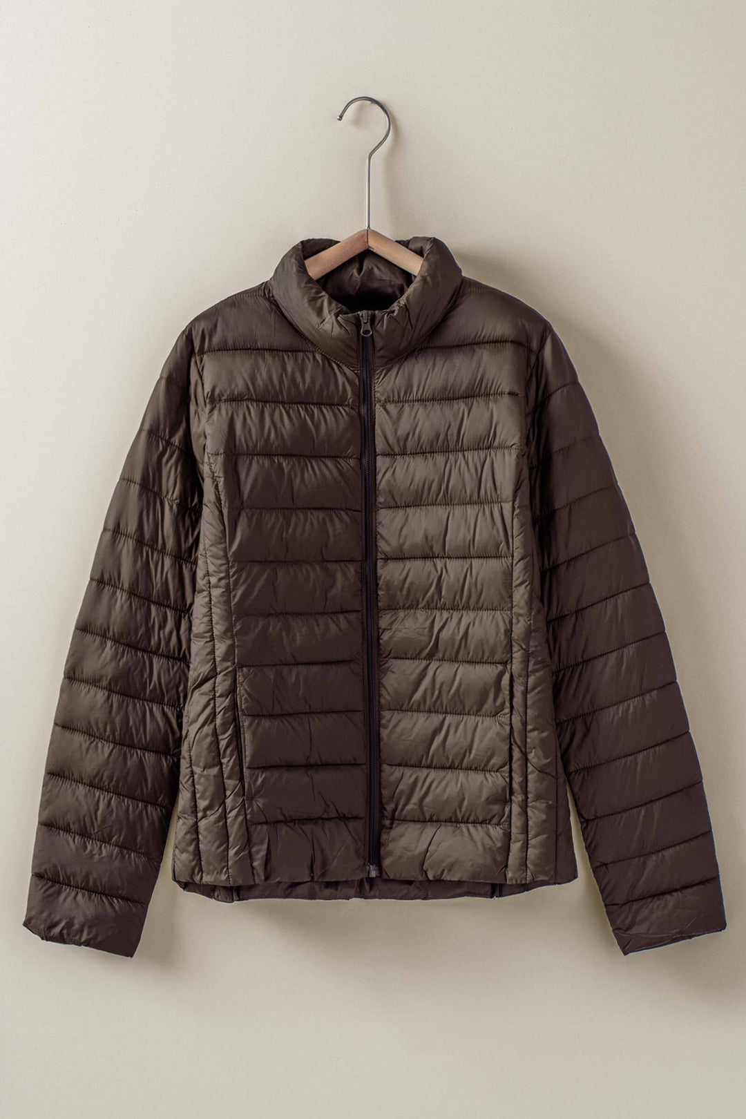lightweight quilted puffer jacket - espresso