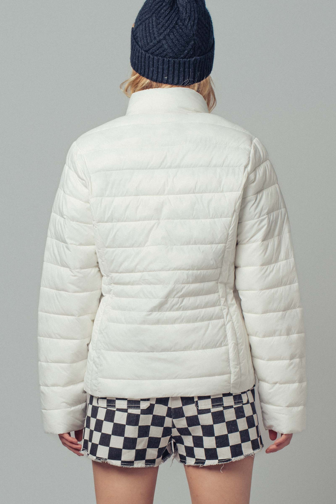 lightweight quilted puffer jacket - white (additional view)