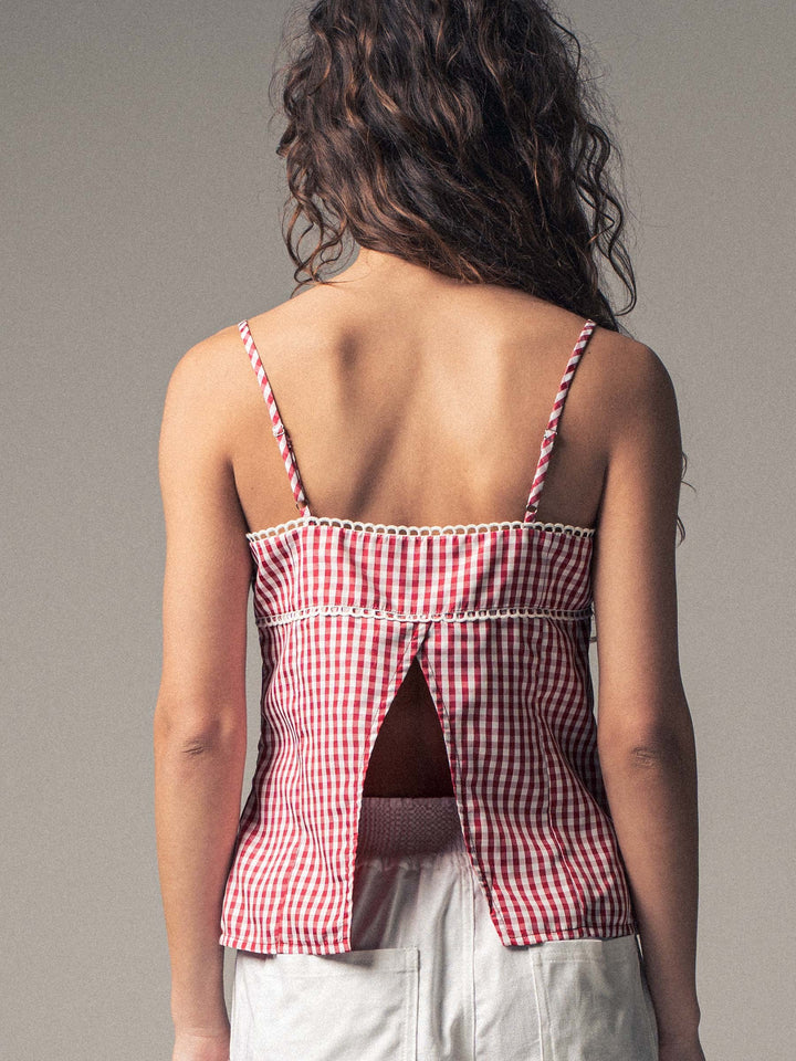 cottage charm gingham cami - red (additional view)