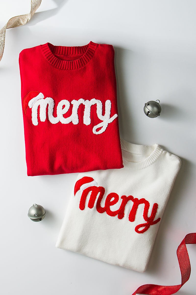merry knit crewneck sweater - default