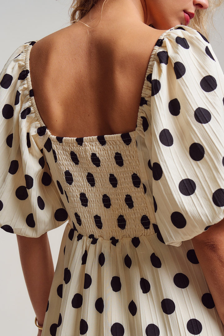 polka dot symphony midi dress - ivory (additional view)