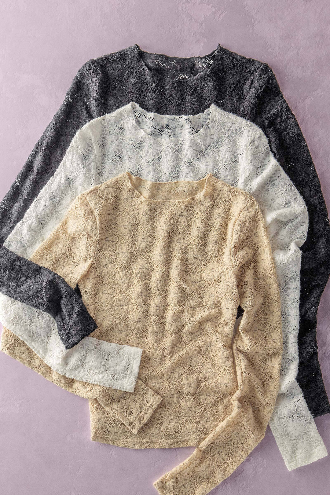 vintage floral lace layer top - default