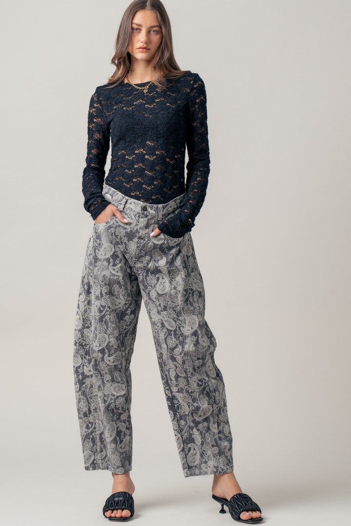 vintage floral lace layer top - black (additional view)