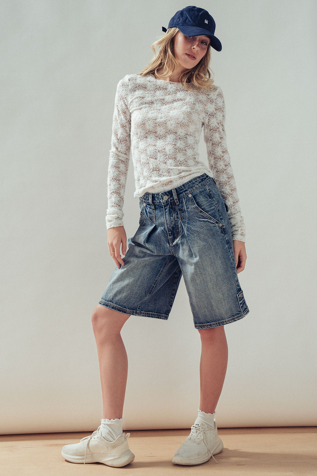 vintage floral lace layer top - ivory (additional view)