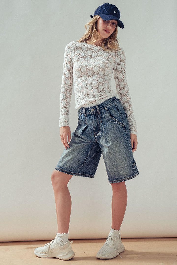 vintage floral lace layer top - ivory (additional view)