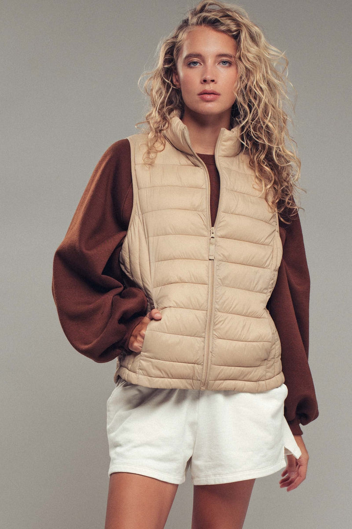 4n Lightweight Quilted Vest Cozy Layering Piece, additional view
