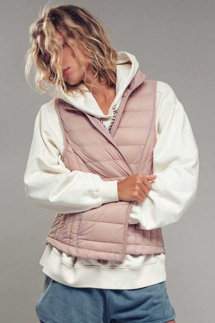 4n Lightweight Quilted Vest Cozy Layering Piece, additional view