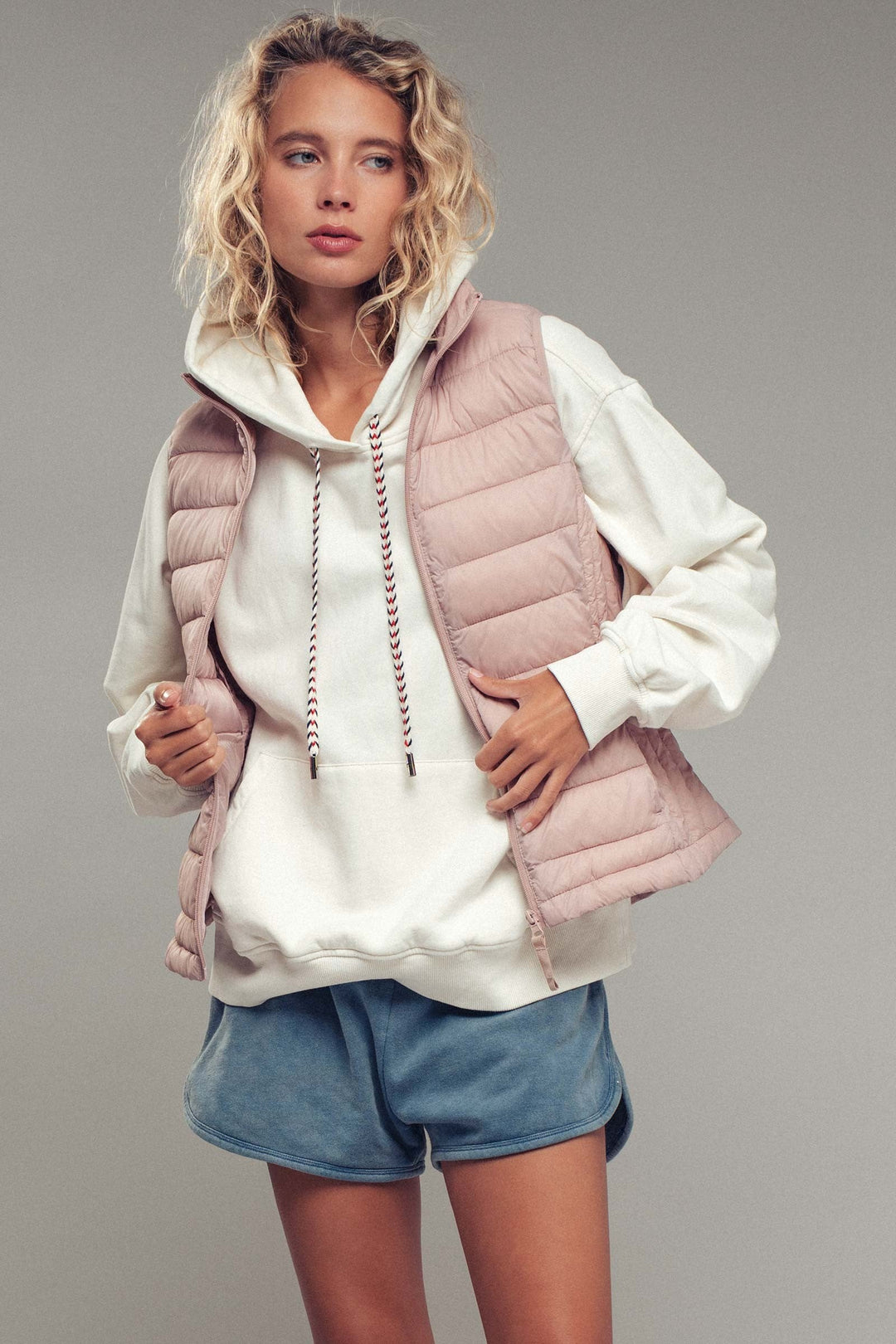 4n Lightweight Quilted Vest Cozy Layering Piece, additional view