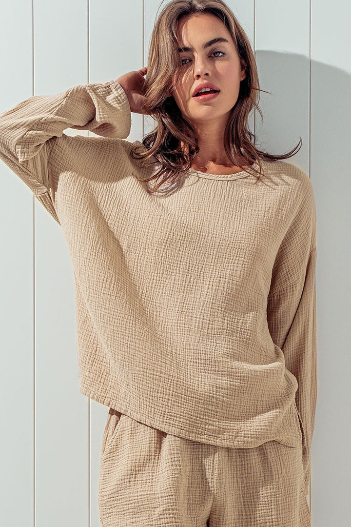 F Relaxed Fit Premium Cotton Gauze Lounge Top, additional view