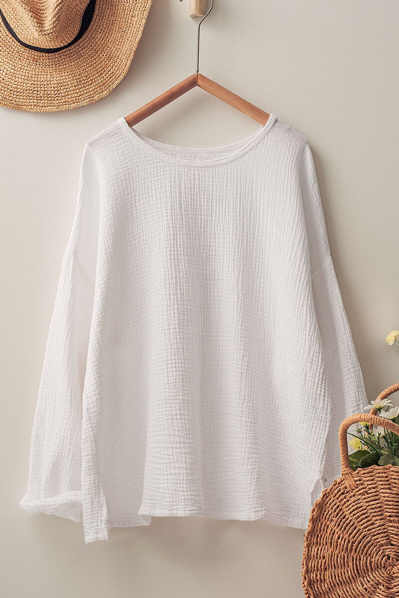 F Relaxed Fit Premium Cotton Gauze Lounge Top, additional view