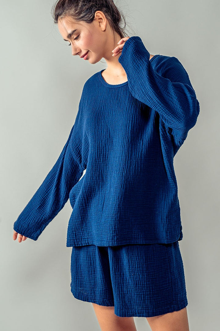 F Relaxed Fit Premium Cotton Gauze Lounge Top, additional view