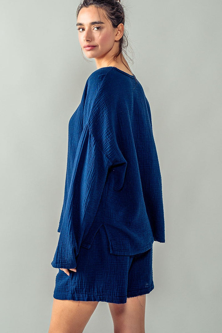 F Relaxed Fit Premium Cotton Gauze Lounge Top, additional view