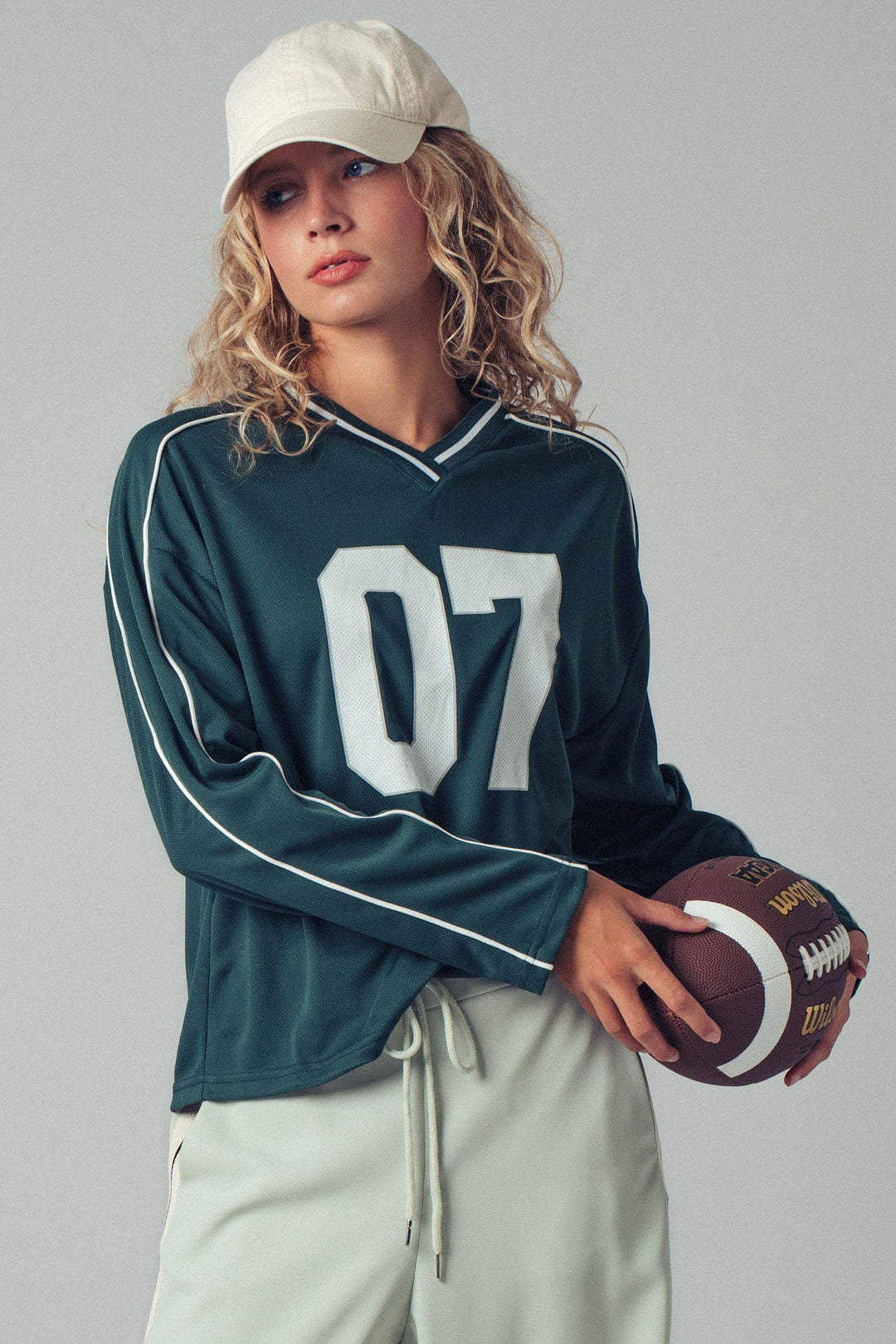 Varsity Number Graphic Jersey Top, additional view