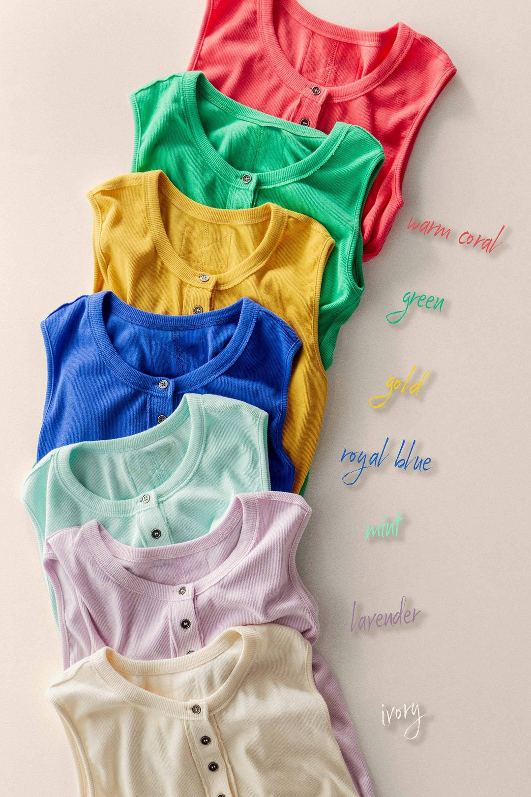 sweet summer henley tank - default (additional view)