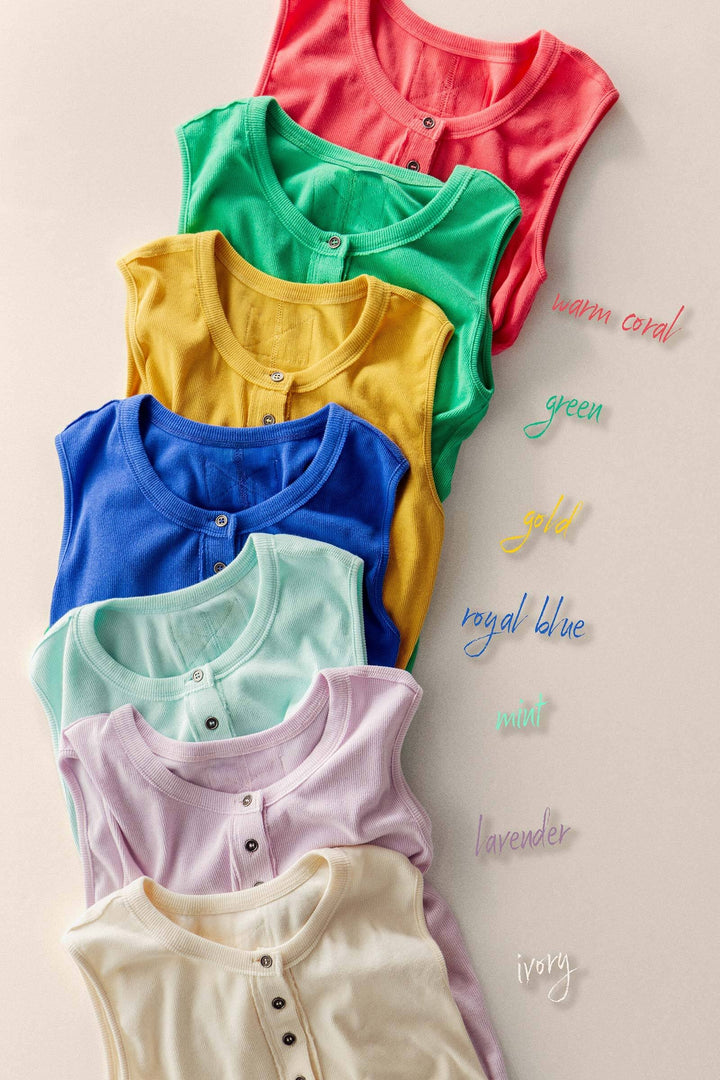 sweet summer henley tank - default (additional view)
