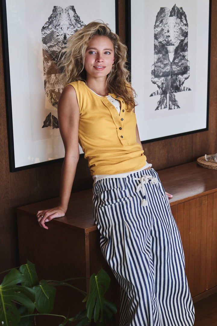 sweet summer henley tank - gold