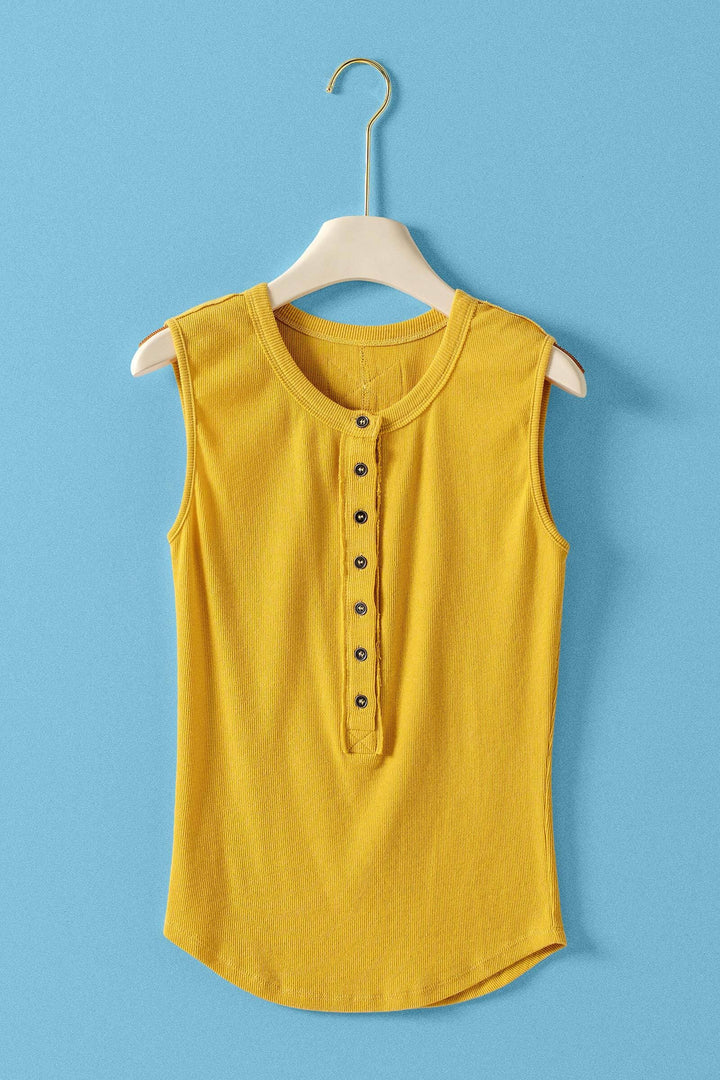 sweet summer henley tank - gold (additional view)