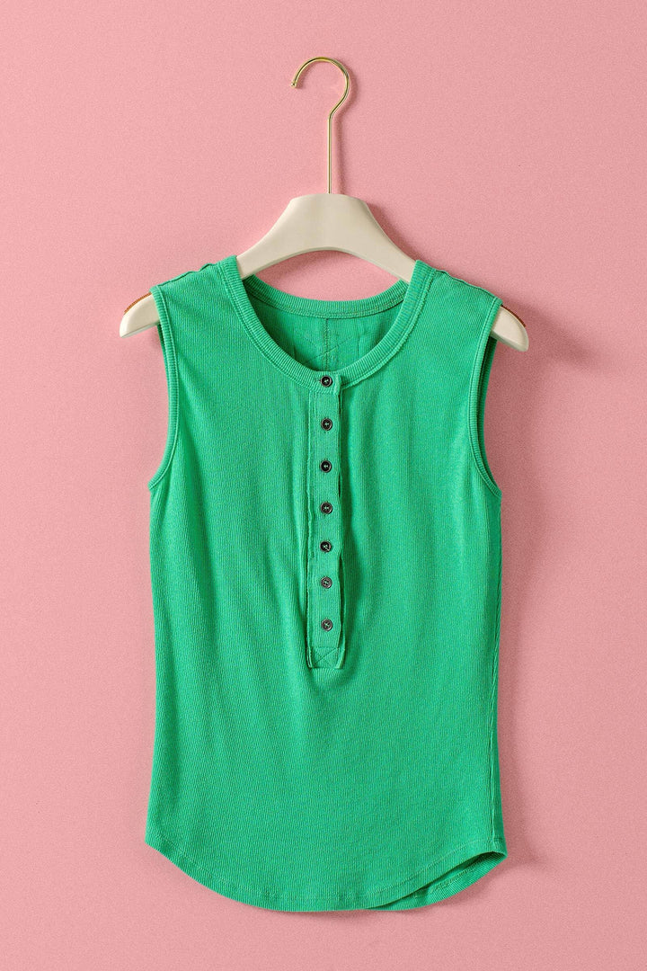 sweet summer henley tank - green