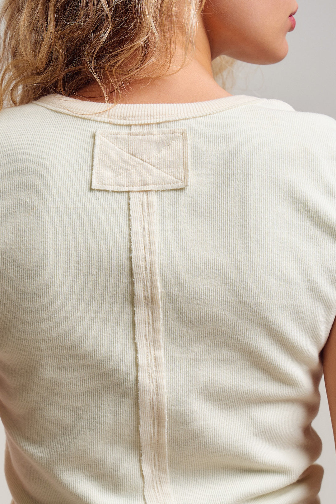 sweet summer henley tank - ivory (additional view)