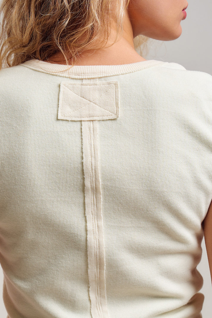 sweet summer henley tank - ivory (additional view)