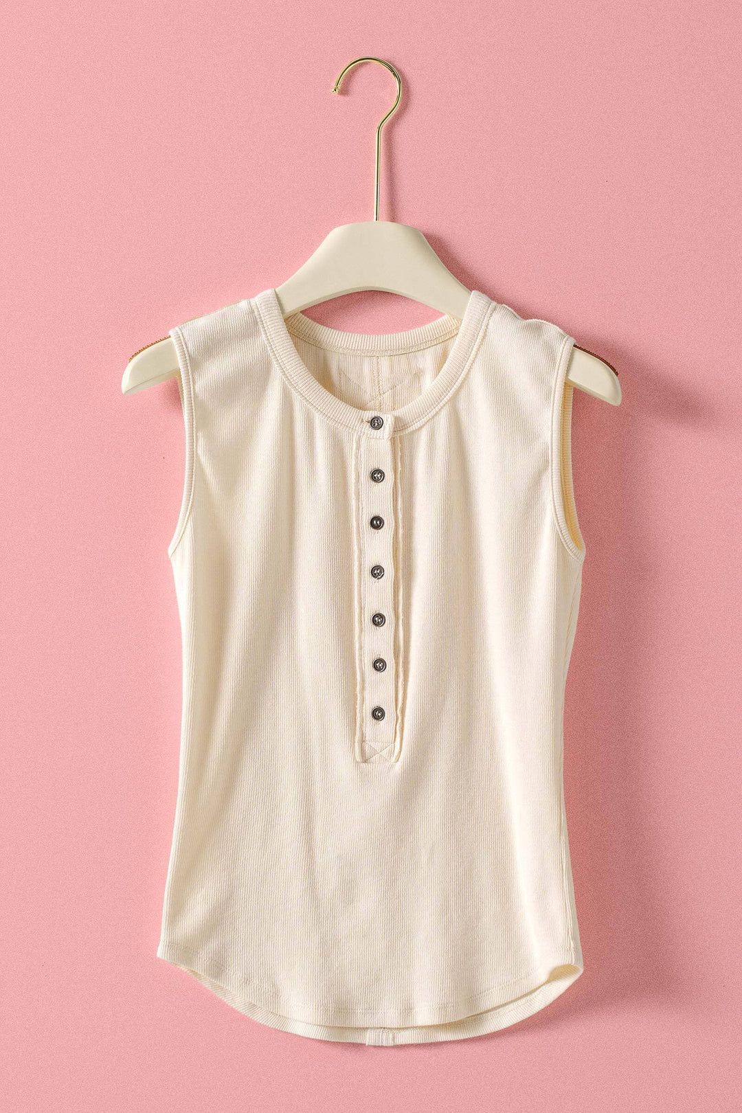 sweet summer henley tank - ivory (additional view)
