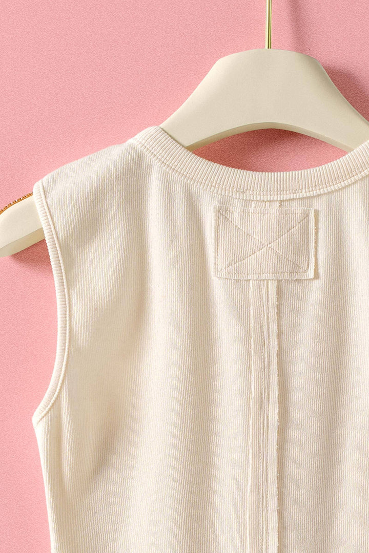 sweet summer henley tank - ivory (additional view)