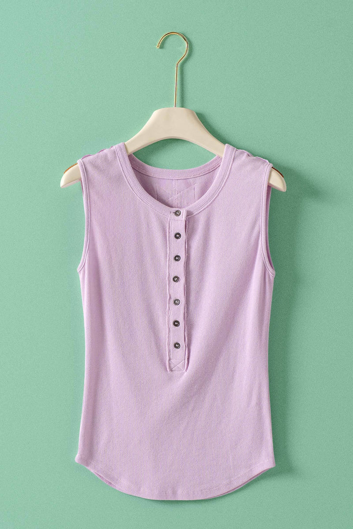 sweet summer henley tank - lavender (additional view)