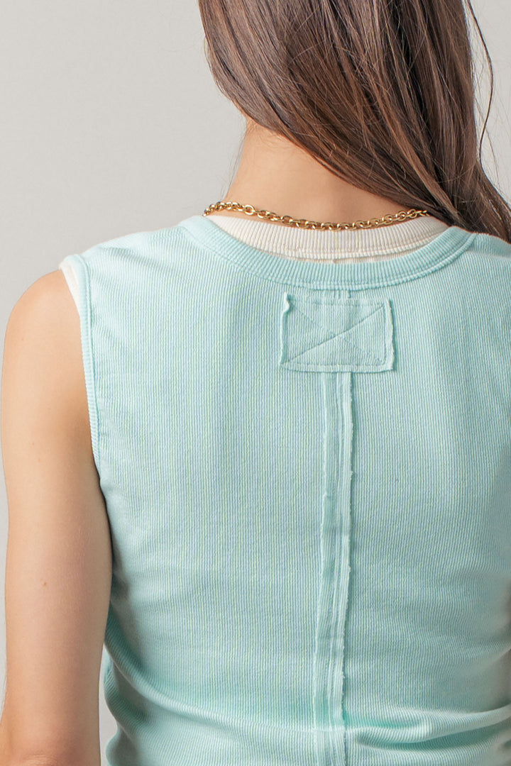 sweet summer henley tank - mint (additional view)