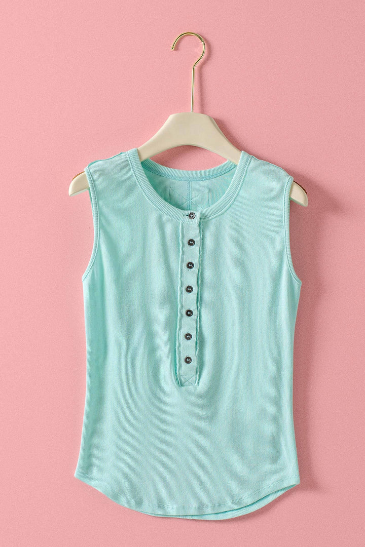 sweet summer henley tank - mint (additional view)