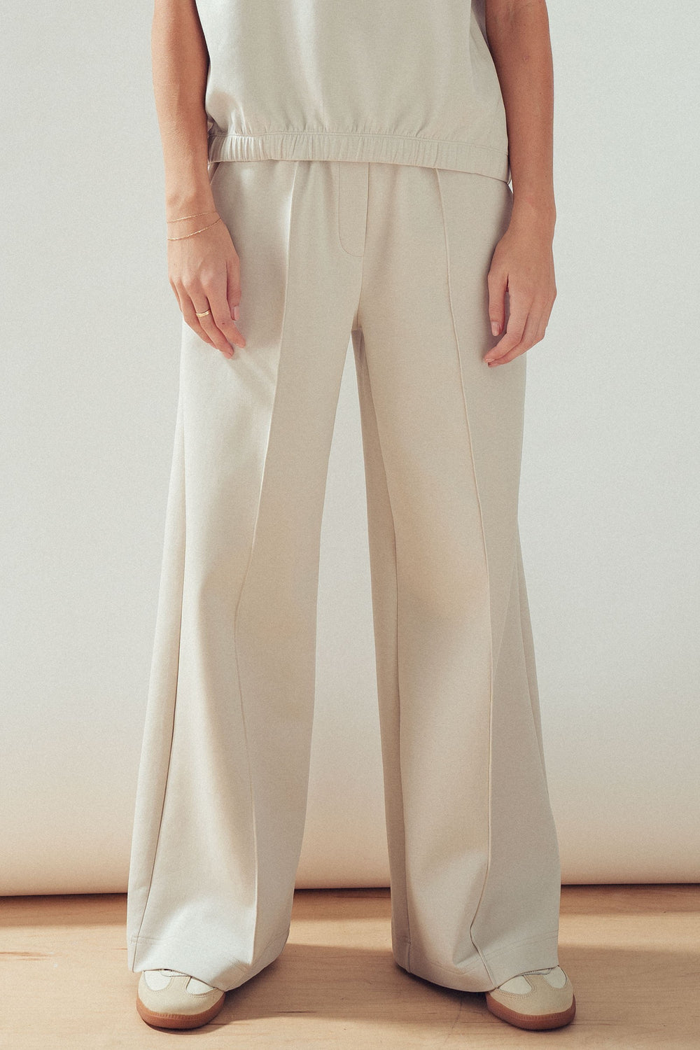 wide leg pull on pants - natural (additional view)