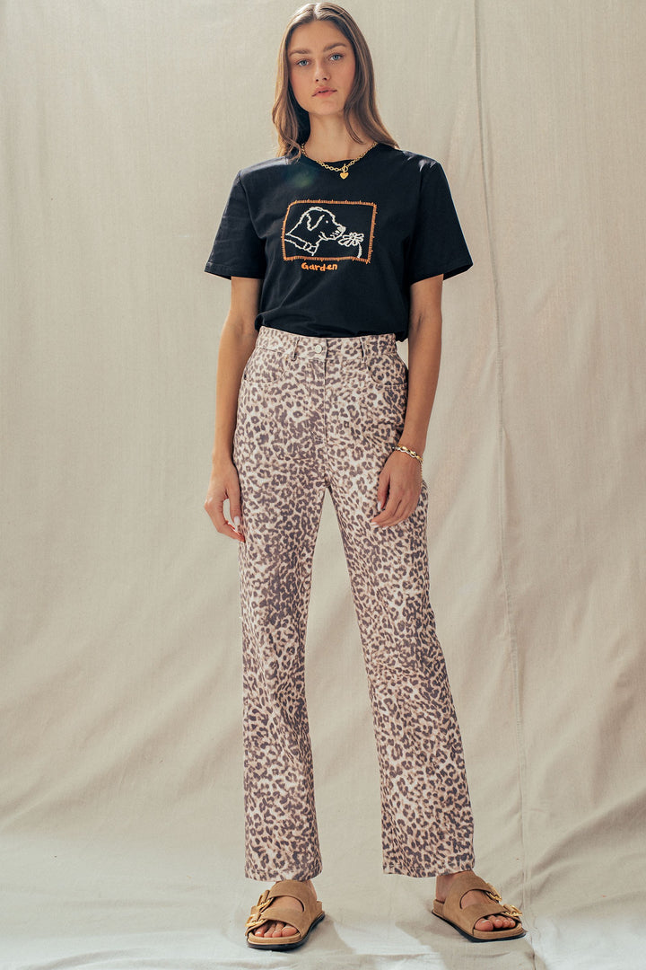 garden pup embroidered tee - black (additional view)