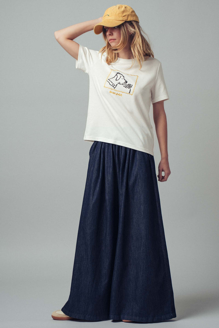 garden pup embroidered tee - white (additional view)