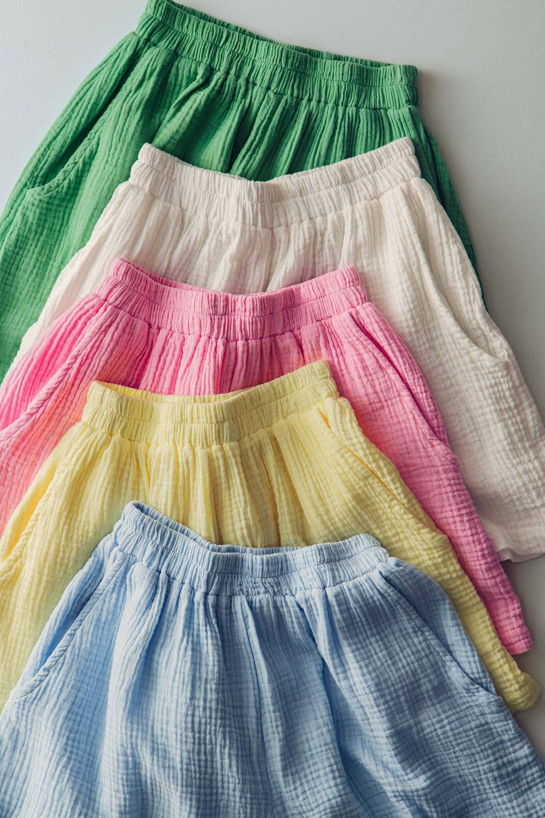 dyed cotton gauze shorts - default