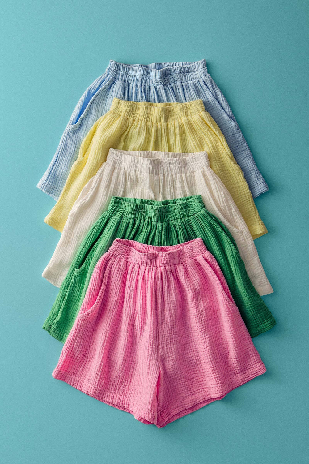 dyed cotton gauze shorts - default (additional view)