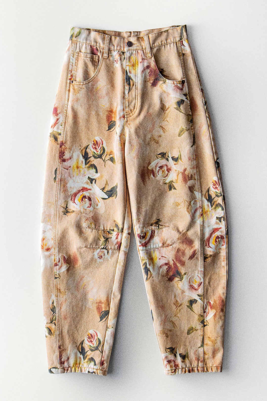 vintage relaxed floral print barrel pants - multi (additional view)
