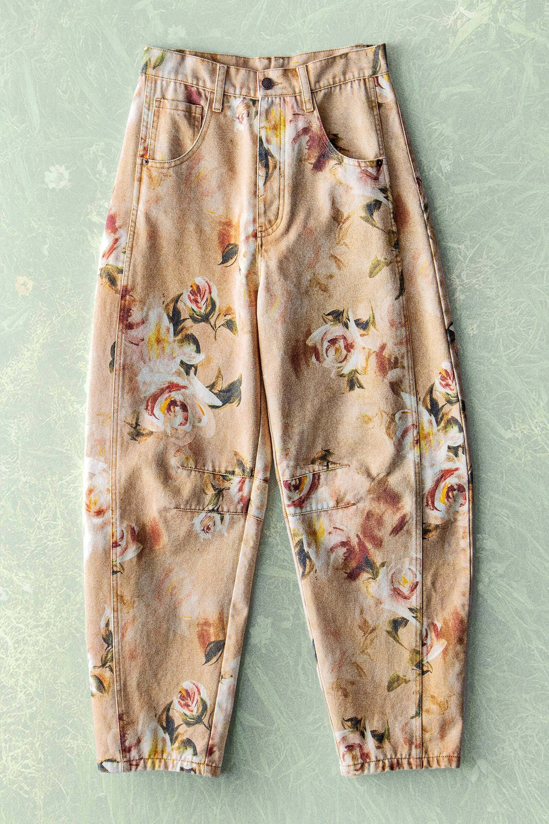 vintage relaxed floral print barrel pants - multi (additional view)