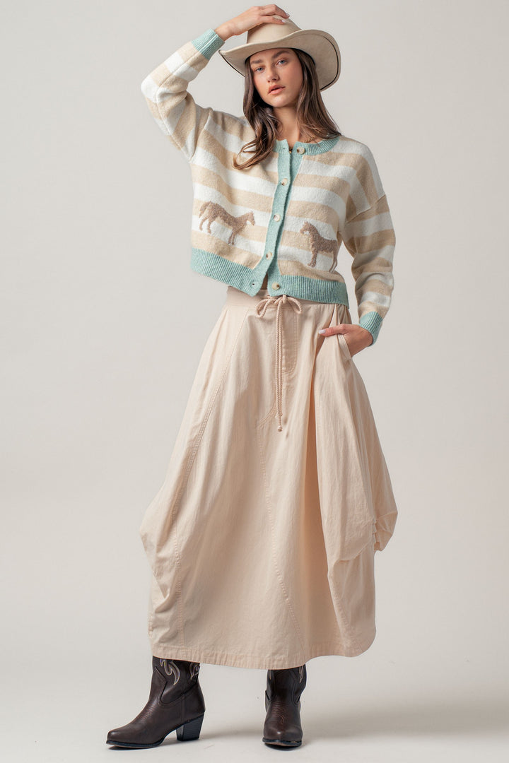 wanderlust balloon midi skirt - chalk (additional view)
