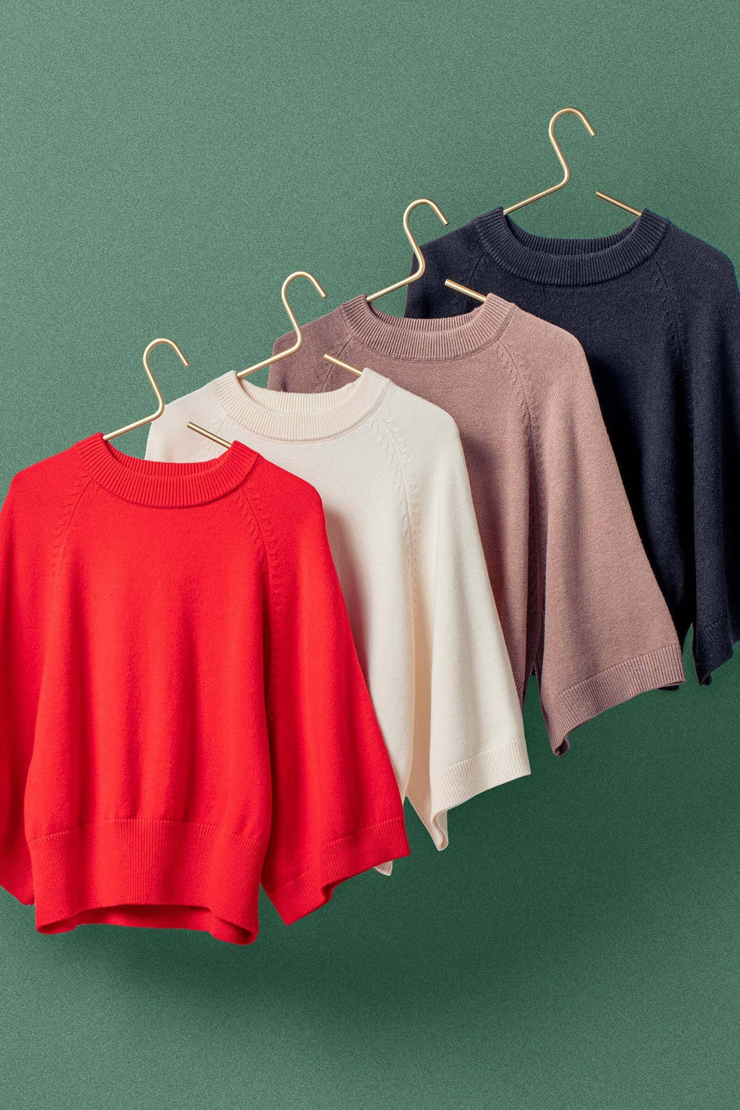 relaxed batwing sleeve sweater top - default