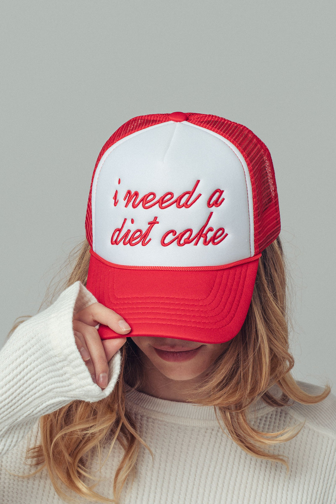 i need a diet coke trucker hat - red