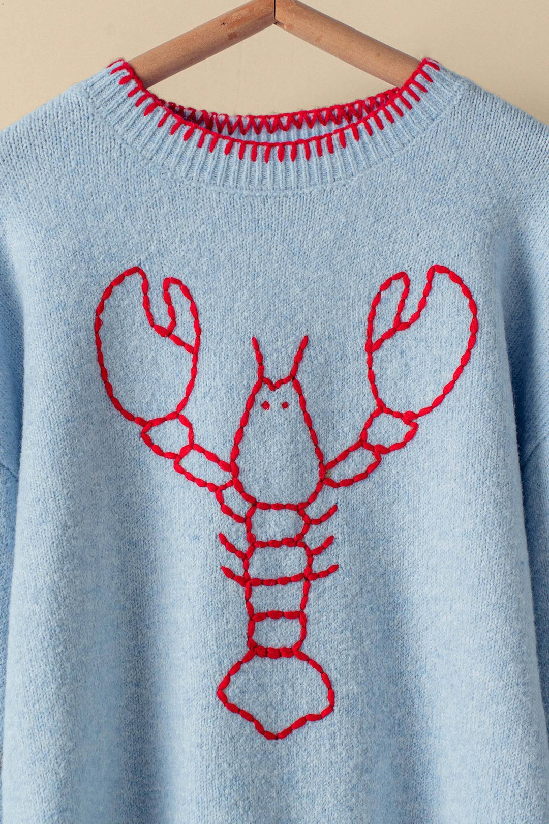lobster embroidered sweater - blue (additional view)