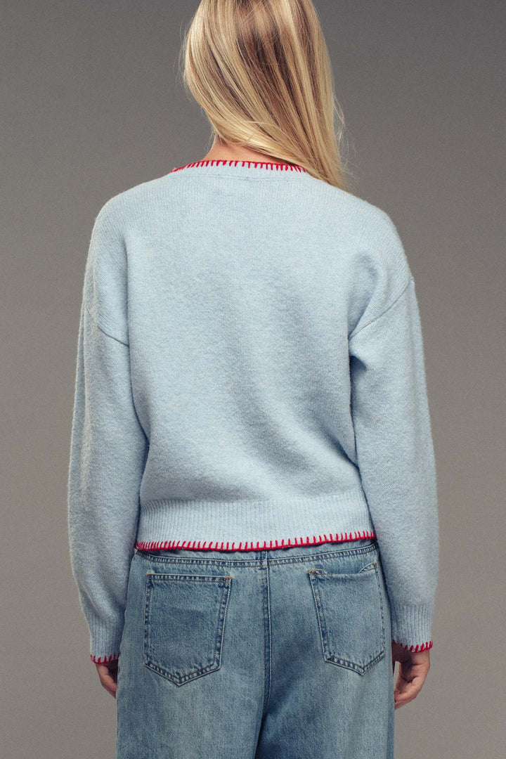 lobster embroidered sweater - blue (additional view)