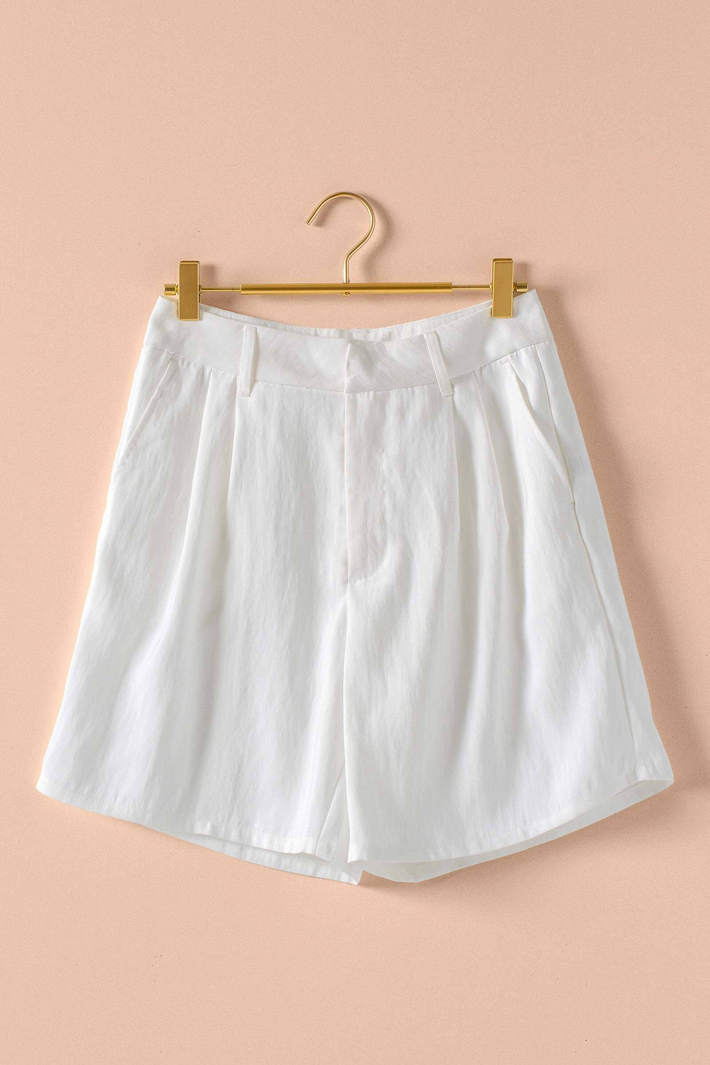 soft tailored pleated shorts - off white
