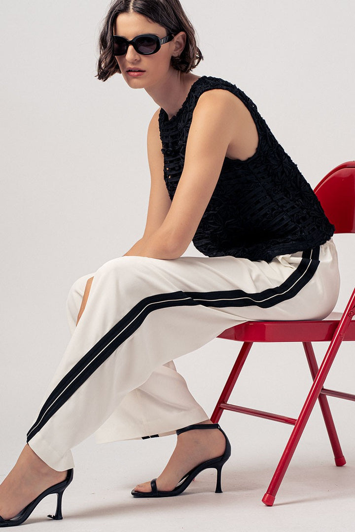 couture fleur woven top - black (additional view)