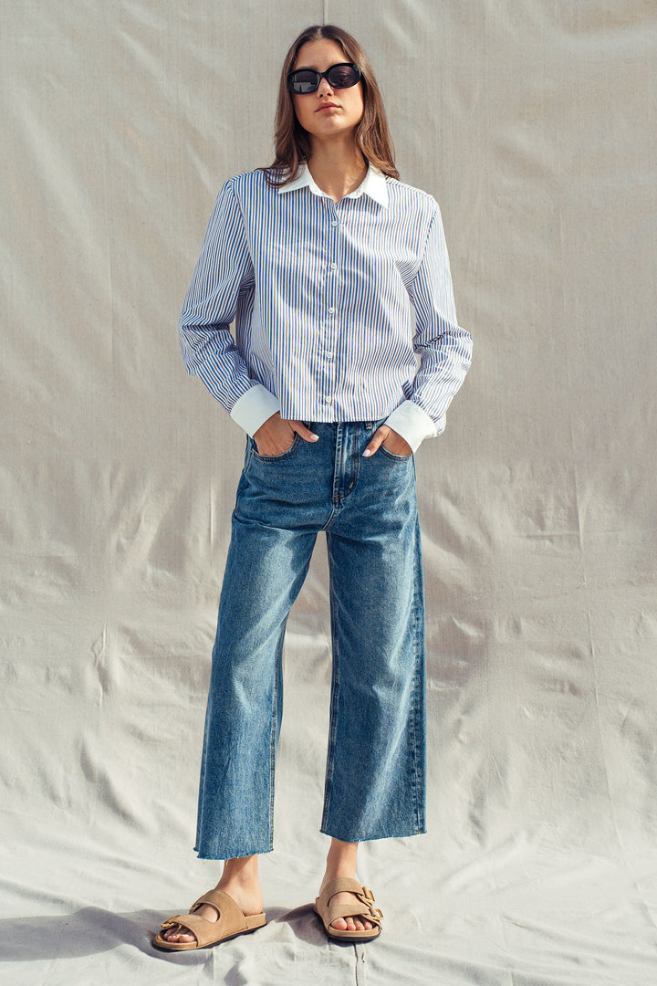 oxford stripe button up shirt - stripe (additional view)