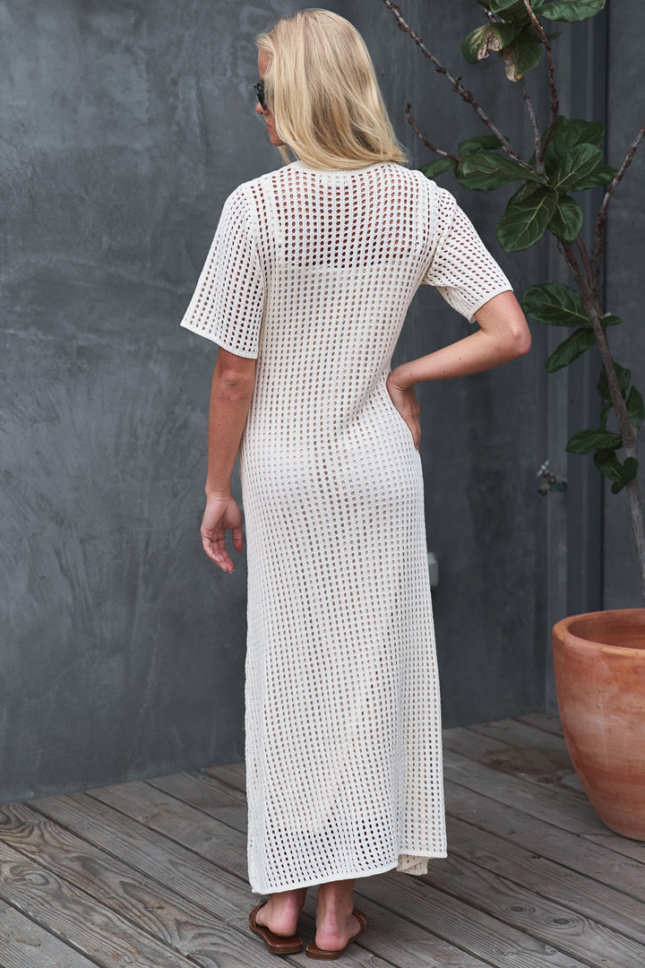open weave knit maxi dress - ivory (additional view)